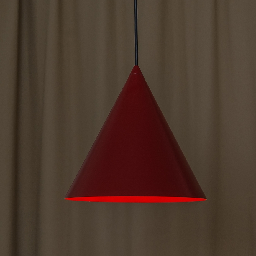 Lampa wisząca na lince ETNA II 1xE27/15W/230V śr. 25 cm czerwona
