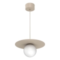 Lampa wisząca na lince FLAT 1xE27/15W/230V beżowa