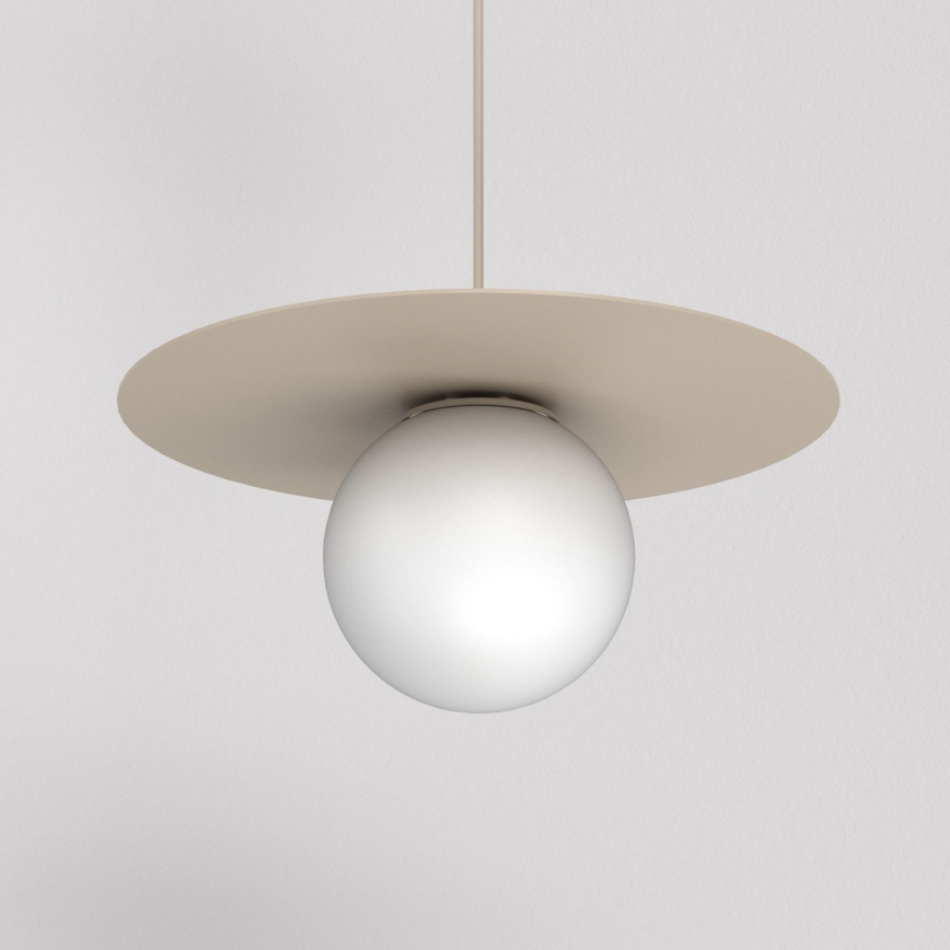 Lampa wisząca na lince FLAT 1xE27/15W/230V beżowa