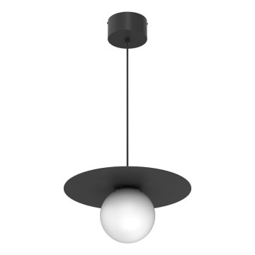 Lampa wisząca na lince FLAT 1xE27/15W/230V czarna
