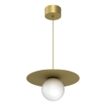 Lampa wisząca na lince FLAT 1xE27/15W/230V złota