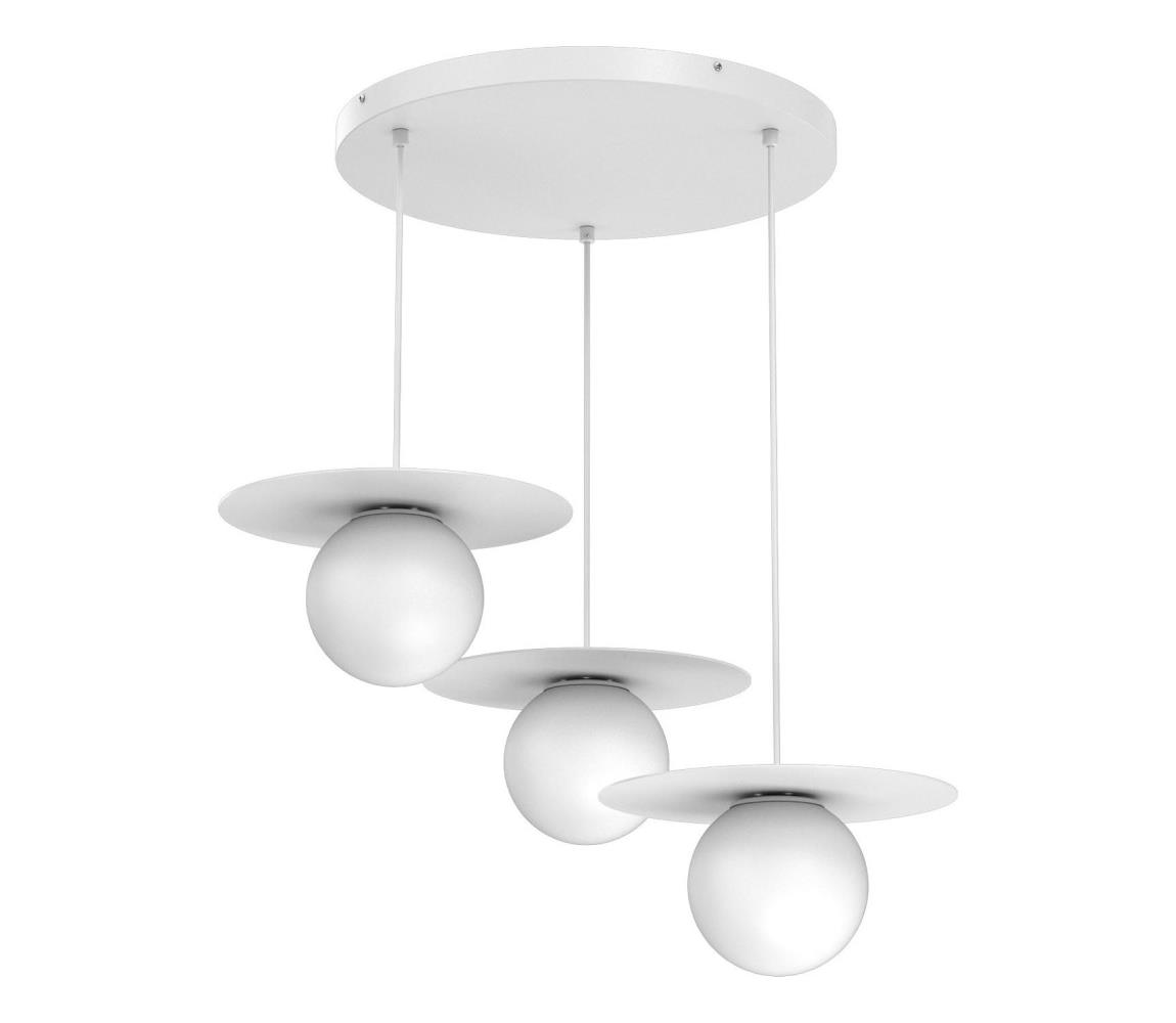 Lampa wisząca na lince FLAT 3xE27/15W/230V biała