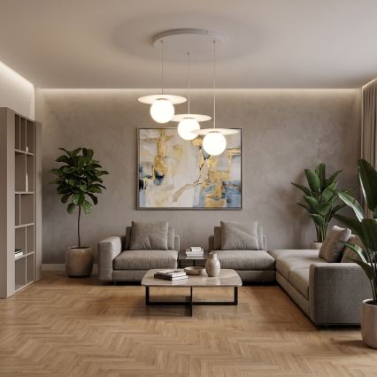 Lampa wisząca na lince FLAT 3xE27/15W/230V biała