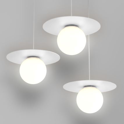 Lampa wisząca na lince FLAT 3xE27/15W/230V biała
