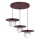 Lampa wisząca na lince FLAT 3xE27/15W/230V bordowa