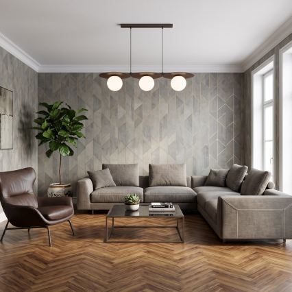 Lampa wisząca na lince FLAT 3xE27/15W/230V brązowa