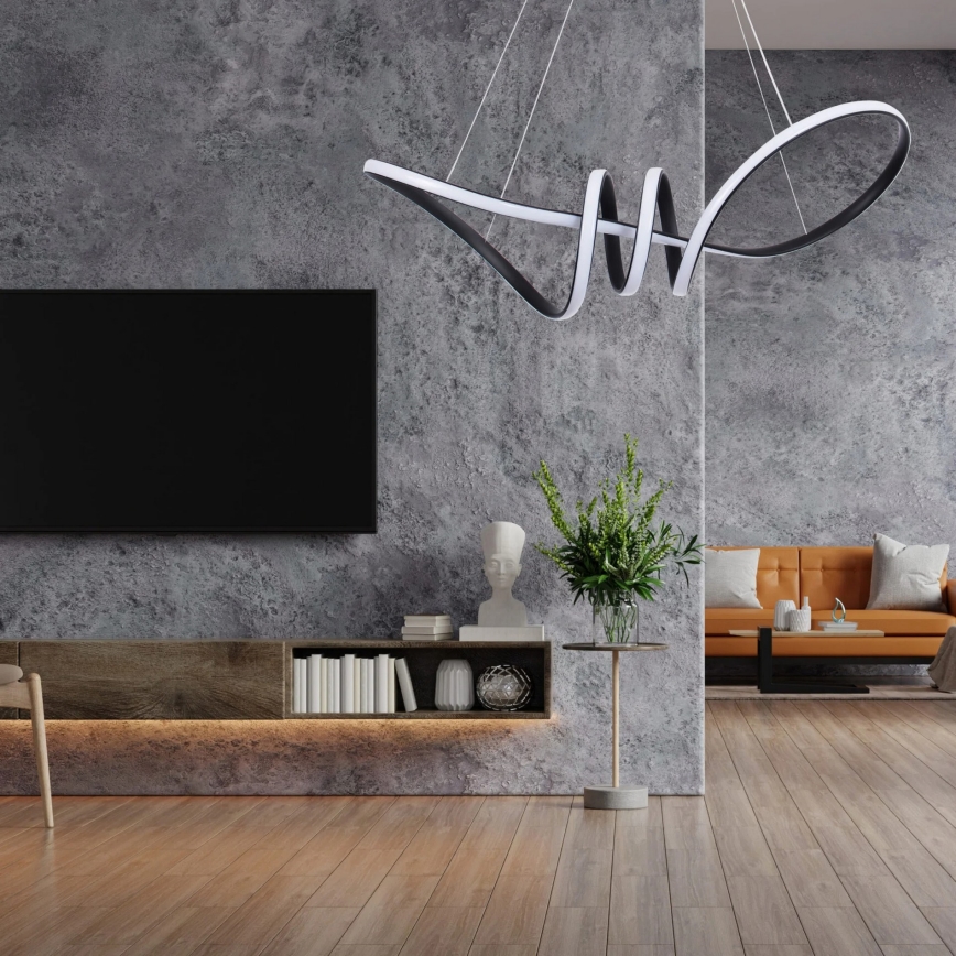 Lampa wisząca na lince FLAVIA LED/44W/230V czarna