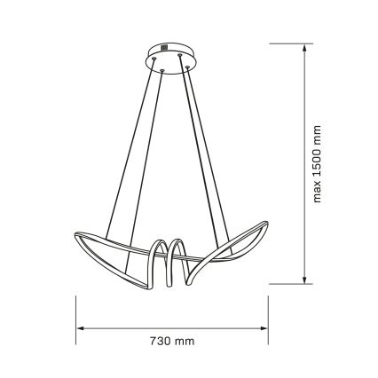 Lampa wisząca na lince FLAVIA LED/44W/230V czarna