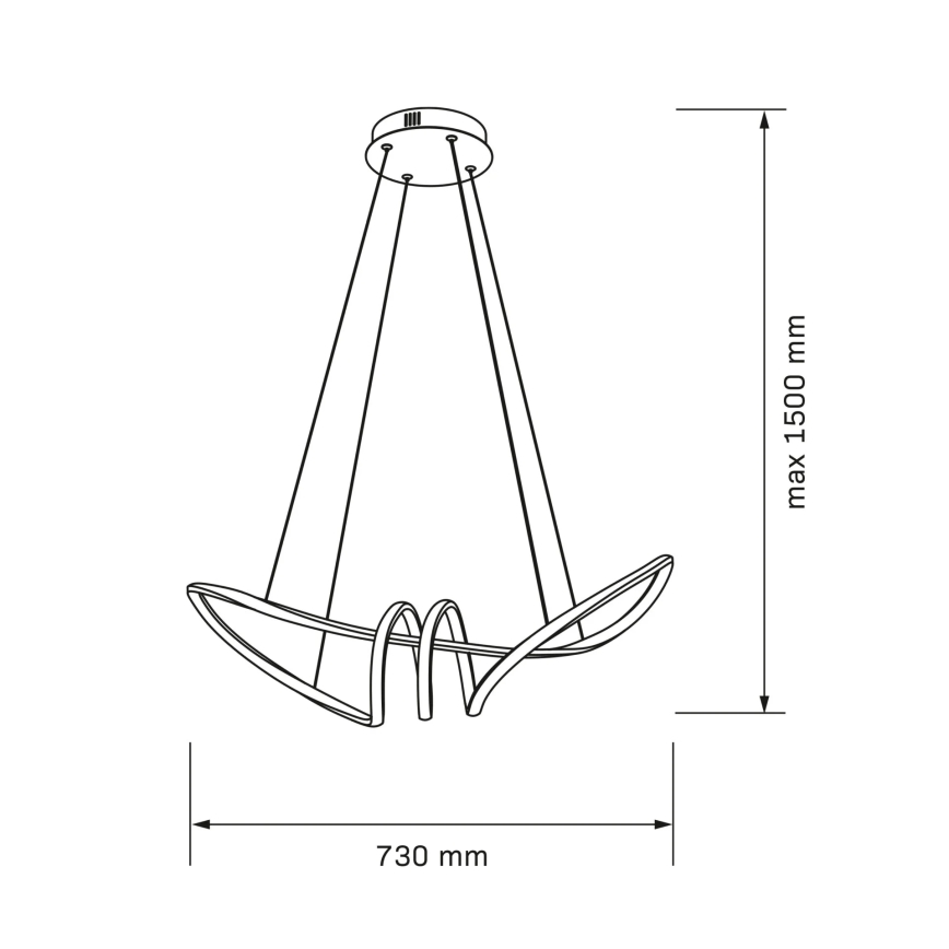 Lampa wisząca na lince FLAVIA LED/44W/230V czarna