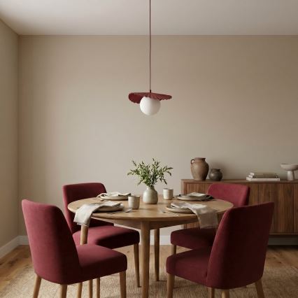 Lampa wisząca na lince FLORA 1xG9/8W/230V czerwona