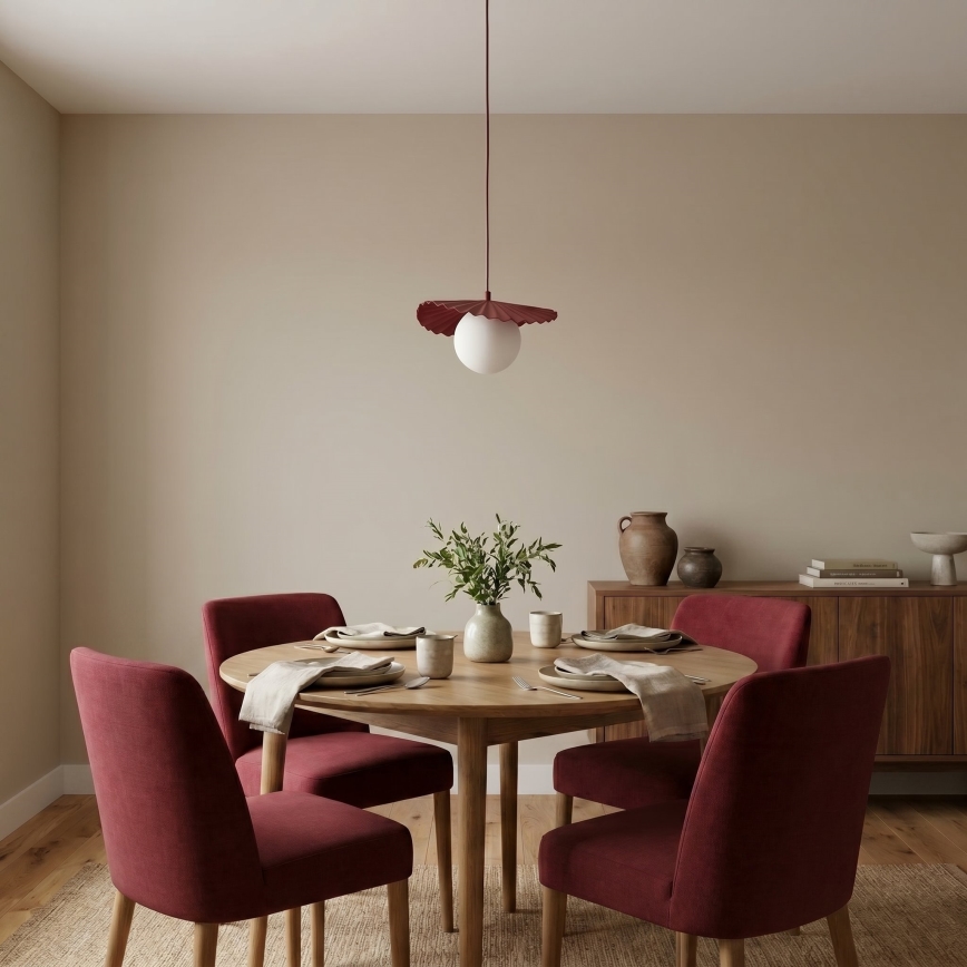 Lampa wisząca na lince FLORA 1xG9/8W/230V czerwona