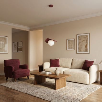 Lampa wisząca na lince FLORA 1xG9/8W/230V czerwona