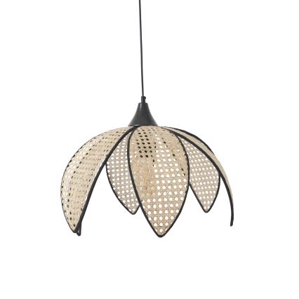 Lampa wisząca na lince FUME 1xE27/40W/230V śr. 40 cm czarna/beżowa