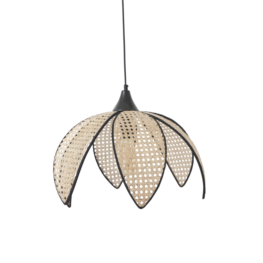 Lampa wisząca na lince FUME 1xE27/40W/230V śr. 40 cm czarna/beżowa