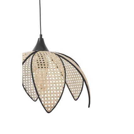 Lampa wisząca na lince FUME 1xE27/40W/230V śr. 40 cm czarna/beżowa