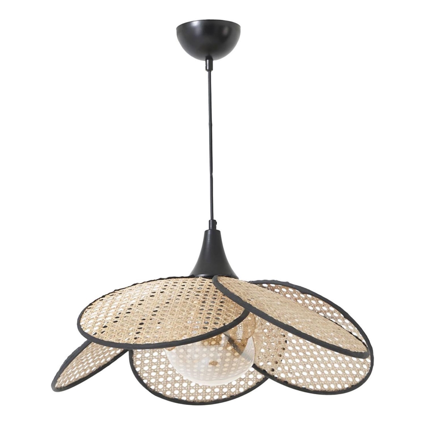 Lampa wisząca na lince FUME 1xE27/40W/230V śr. 45 cm czarny/beżowy