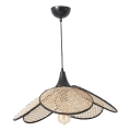 Lampa wisząca na lince FUME 1xE27/40W/230V Ø 45 cm czarna/beżowa