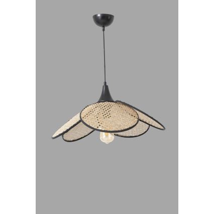 Lampa wisząca na lince FUME 1xE27/40W/230V Ø 45 cm czarna/beżowa