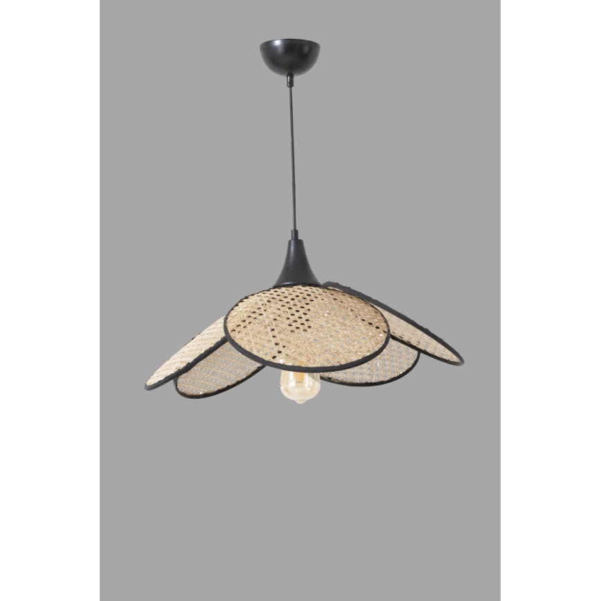 Lampa wisząca na lince FUME 1xE27/40W/230V Ø 45 cm czarna/beżowa
