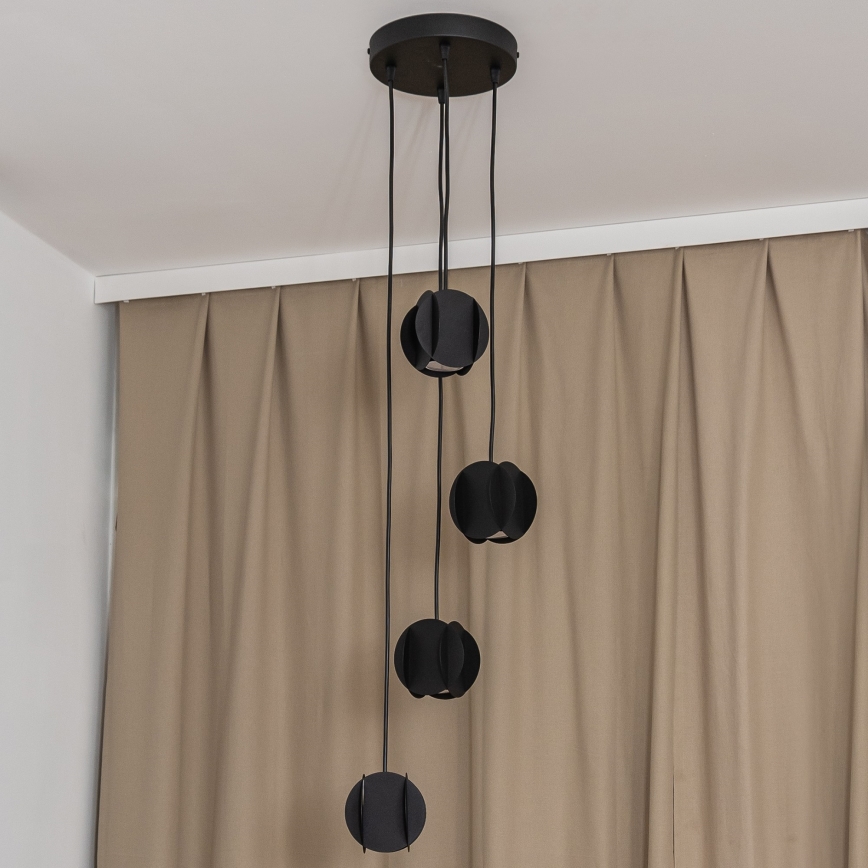 Lampa wisząca na lince GAMBIT 4xGU10/10W/230V czarna