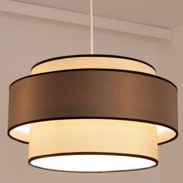 Lampa wisząca na lince GRACE 1xE27/60W/230V, śr. 40 cm, kremowa/szara