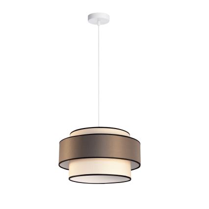 Lampa wisząca na lince GRACE 1xE27/60W/230V, śr. 40 cm, kremowa/szara