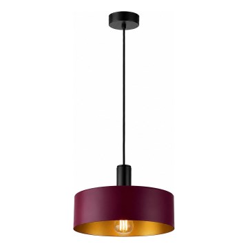 Lampa wisząca na lince HAKI 1xE27/60W/230V bordowa/czarna