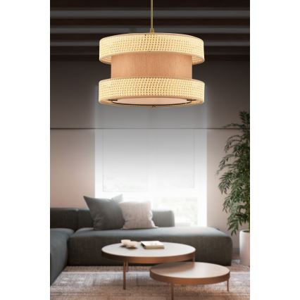 Lampa wisząca na lince HALO 1xE27/60W/230V brązowa/beżowa