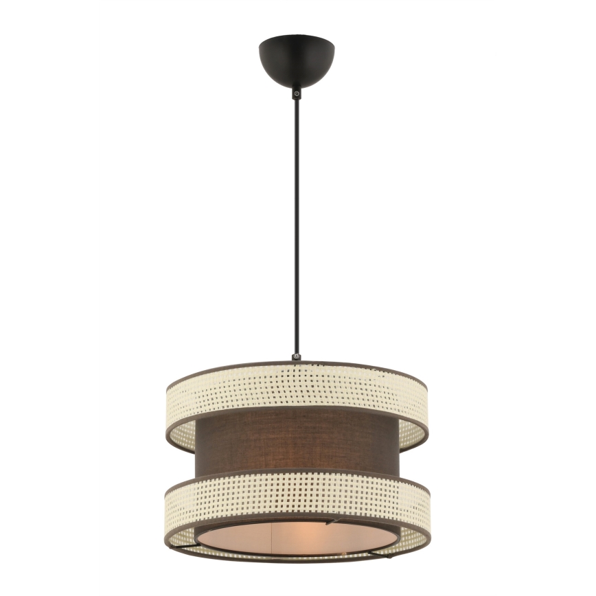 Lampa wisząca na lince HALO 1xE27/60W/230V brązowa/kremowa