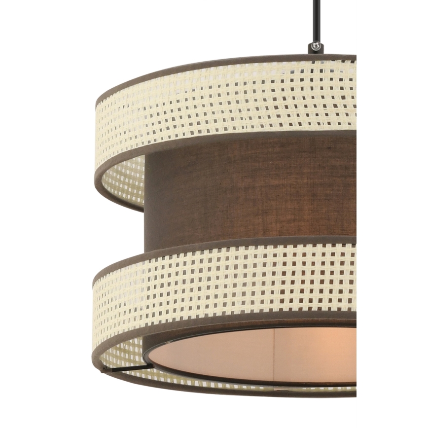 Lampa wisząca na lince HALO 1xE27/60W/230V brązowa/kremowa