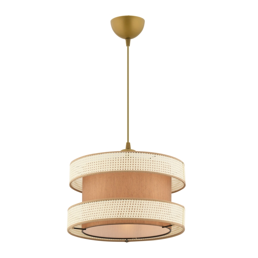 Lampa wisząca na lince HALO 1xE27/60W/230V brązowa/kremowa