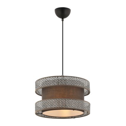 Lampa wisząca na lince HALO 1xE27/60W/230V brązowa/szara