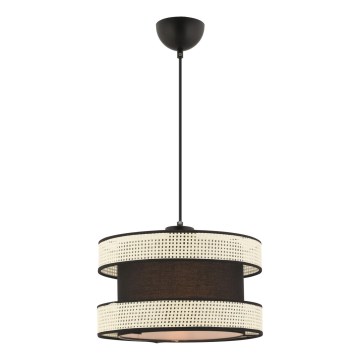 Lampa wisząca na lince HALO 1xE27/60W/230V czarna/kremowa