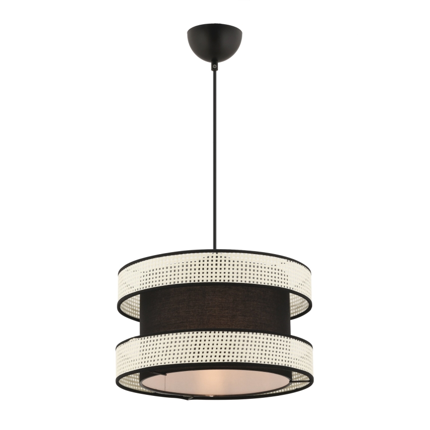Lampa wisząca na lince HALO 1xE27/60W/230V czarna/kremowa