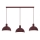 Lampa wisząca na lince HANDA 3xE27/15W/230V bordowa