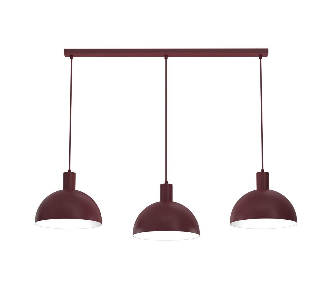 Lampa wisząca na lince HANDA 3xE27/15W/230V bordowa