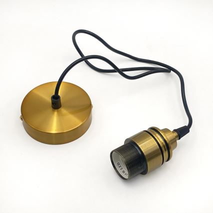 Lampa wisząca na lince HECTOR 1xE27/15W/230V biały/mosiądz śr. 25 cm