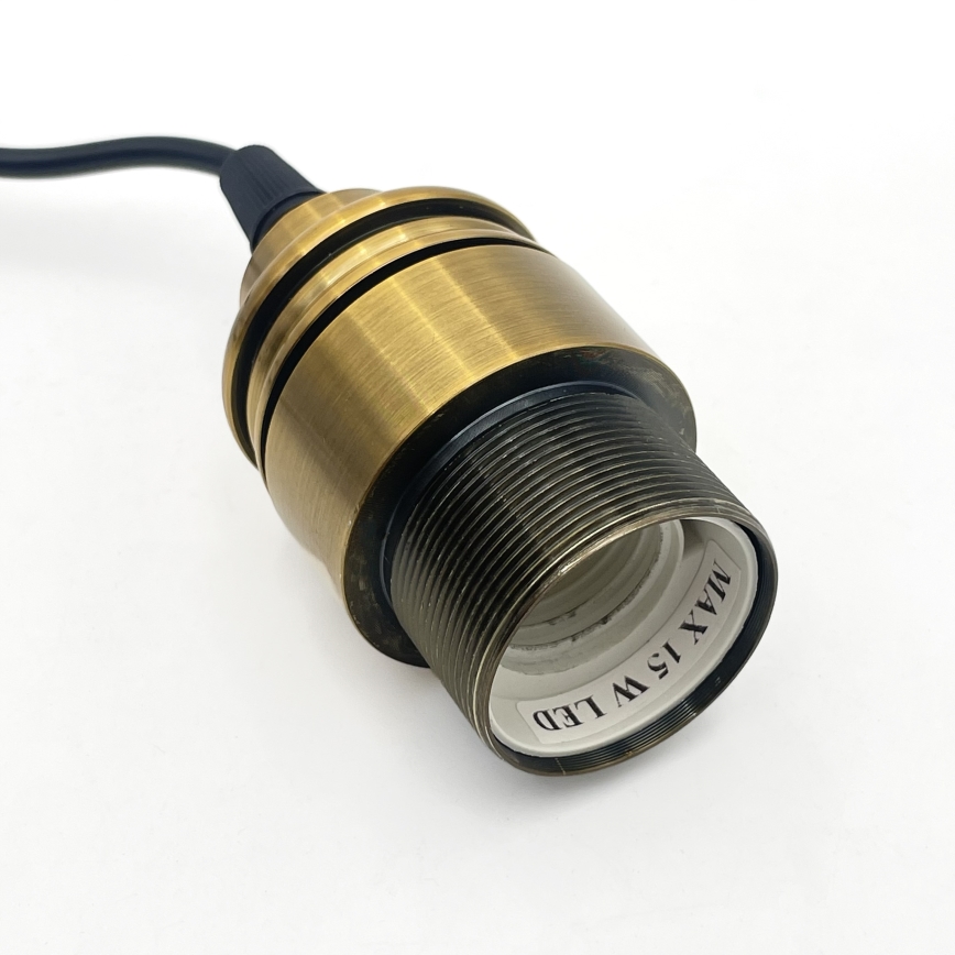 Lampa wisząca na lince HECTOR 1xE27/15W/230V biały/mosiądz śr. 25 cm