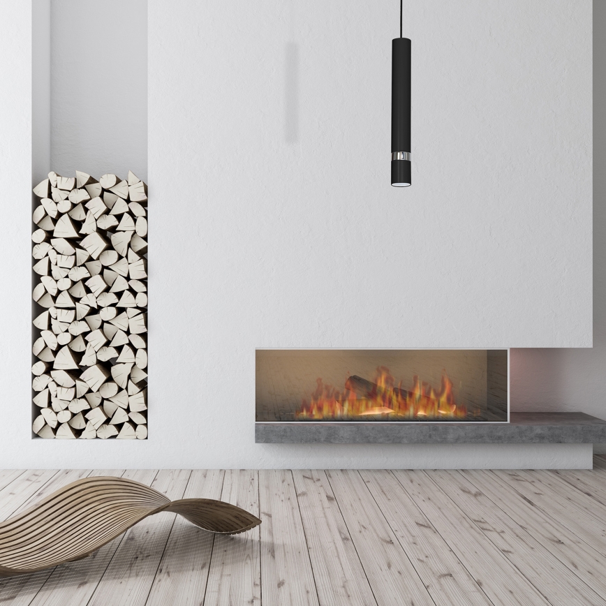 Lampa wisząca na lince JOKER 1xGU10/25W/230V czarny/błyszczący chrom