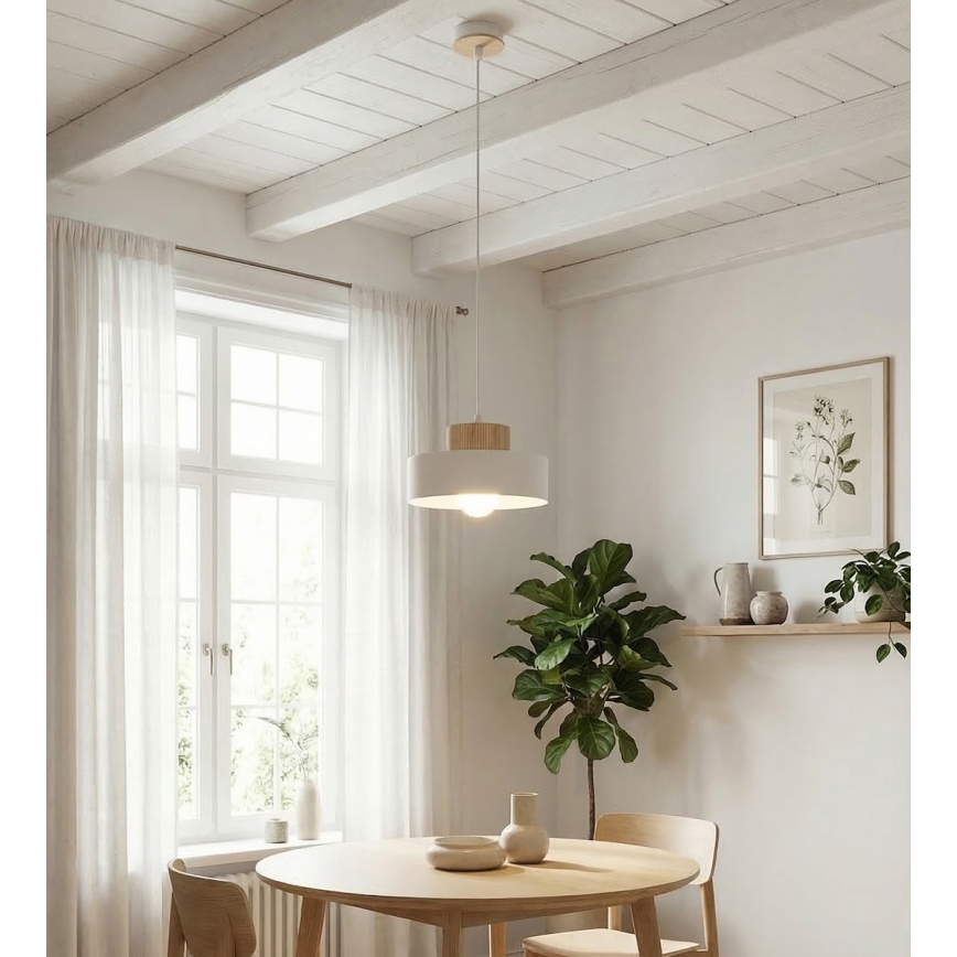Lampa wisząca na lince KIVI 1xE27/15W/230V biała