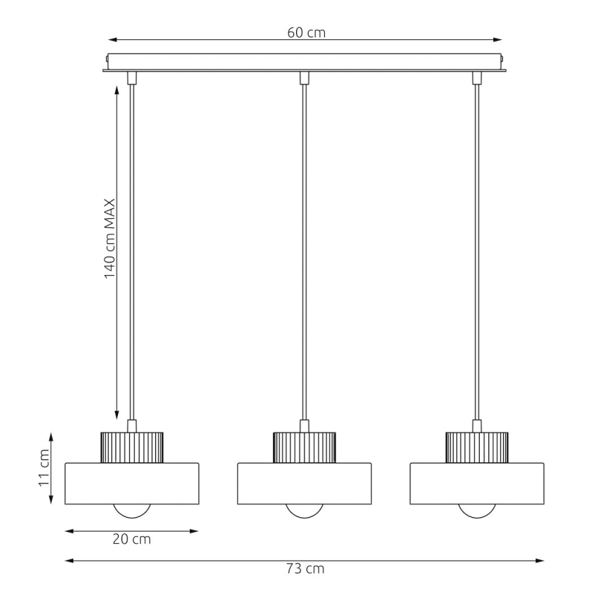 Lampa wisząca na lince KIVI 3xE27/15W/230V biała