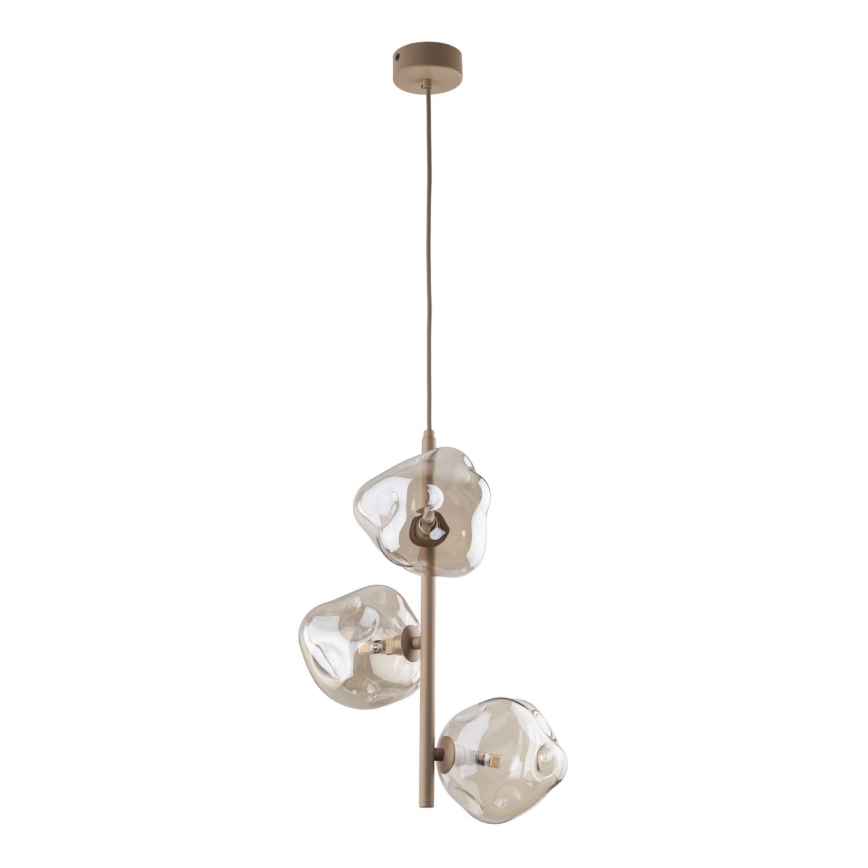 Lampa wisząca na lince LAVA 3xG9/8W/230V beżowy/dymny beż