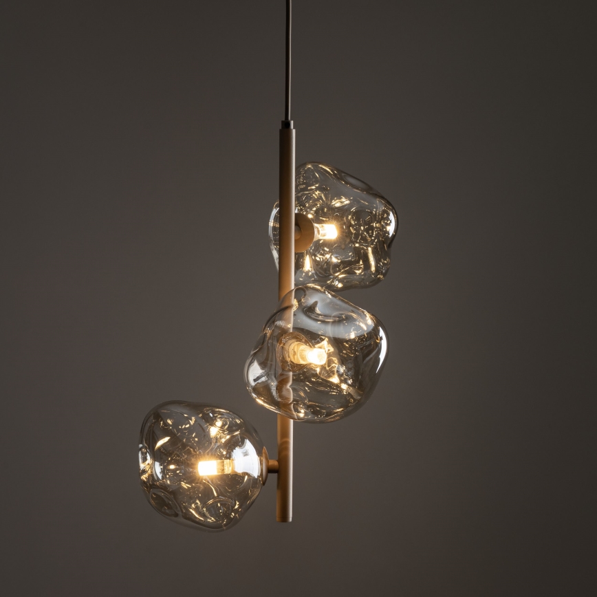 Lampa wisząca na lince LAVA 3xG9/8W/230V beżowy/dymny beż