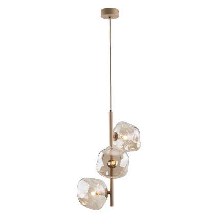 Lampa wisząca na lince LAVA 3xG9/8W/230V beżowy/dymny beż