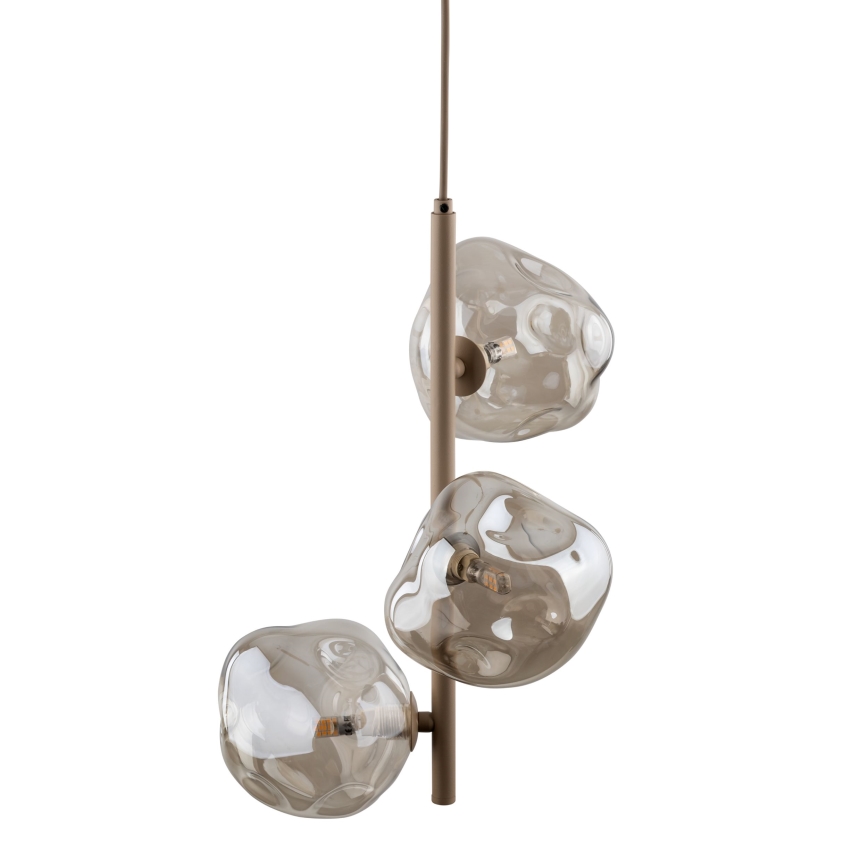 Lampa wisząca na lince LAVA 3xG9/8W/230V beżowy/dymny beż