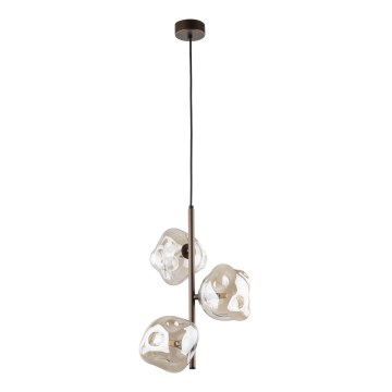 Lampa wisząca na lince LAVA 3xG9/8W/230V brązowa/przydymiony beż