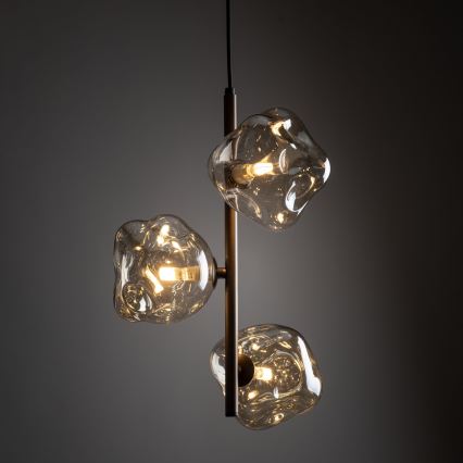 Lampa wisząca na lince LAVA 3xG9/8W/230V brązowa/przydymiony beż