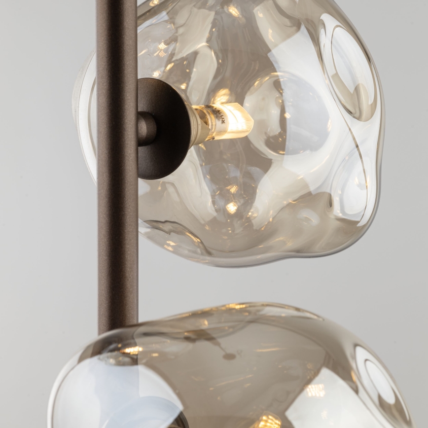 Lampa wisząca na lince LAVA 3xG9/8W/230V brązowa/przydymiony beż