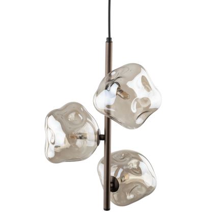 Lampa wisząca na lince LAVA 3xG9/8W/230V brązowa/przydymiony beż