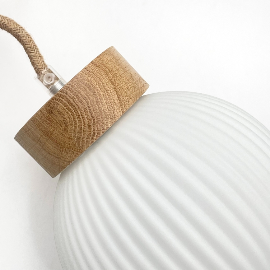 Lampa wisząca na lince LOOMIS 3xE27/15W/230V 83 cm beżowa/dąb